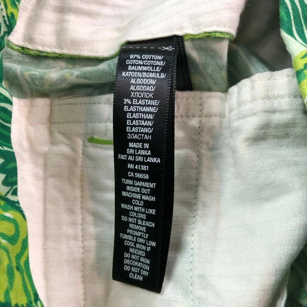 RLX Ralph Lauren Mens Shorts 36 Green Tropical Frog Palm Leaf Chino Golf